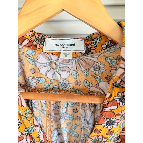 No Comment NYLA Orange Floral Print Long Sleeve Mini Dress Size S - Picture 3 of 3